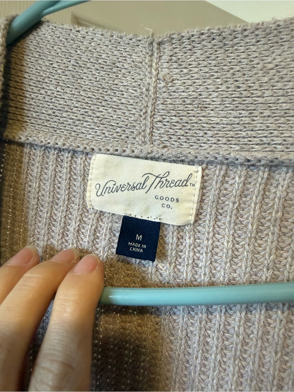 Universal Thread Cream Open-Front Ribbed Cardigan - Picture 2 of 2